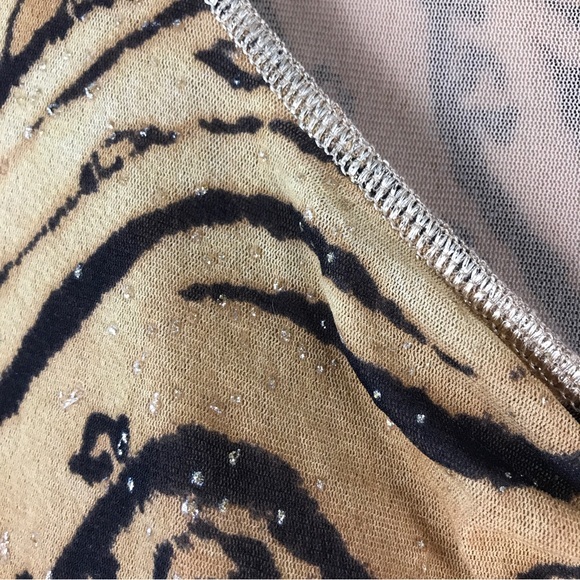 NWOT Animal Print Top Blushé Sweetheart Neckline Ruched with Ties Made in Turkey - Picture 4 of 8
